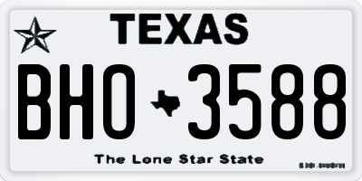 TX license plate BHO3588