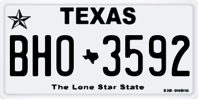 TX license plate BHO3592