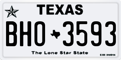 TX license plate BHO3593