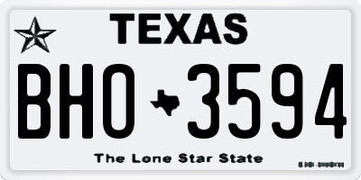 TX license plate BHO3594