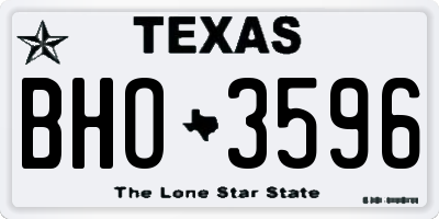 TX license plate BHO3596