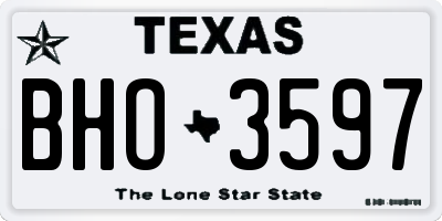TX license plate BHO3597