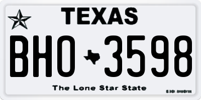 TX license plate BHO3598