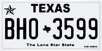 TX license plate BHO3599
