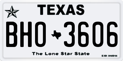 TX license plate BHO3606
