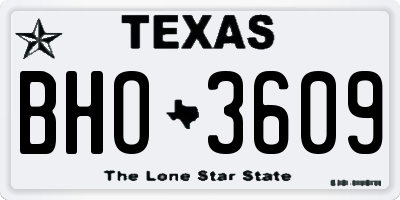 TX license plate BHO3609