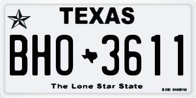 TX license plate BHO3611