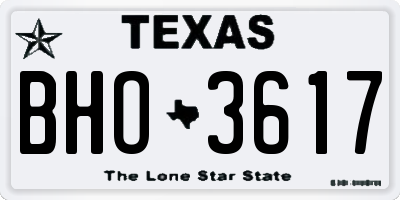 TX license plate BHO3617