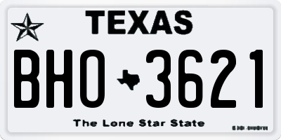 TX license plate BHO3621