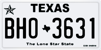 TX license plate BHO3631