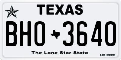 TX license plate BHO3640