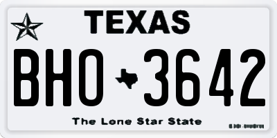 TX license plate BHO3642