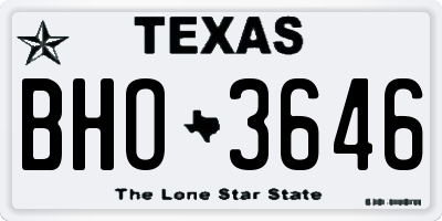 TX license plate BHO3646