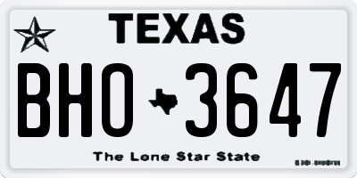 TX license plate BHO3647
