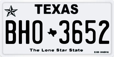 TX license plate BHO3652