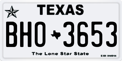 TX license plate BHO3653