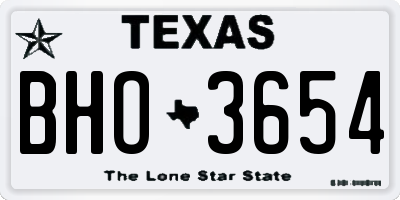 TX license plate BHO3654