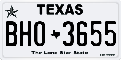 TX license plate BHO3655