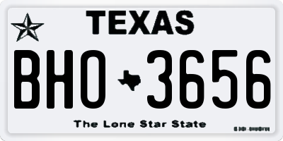 TX license plate BHO3656