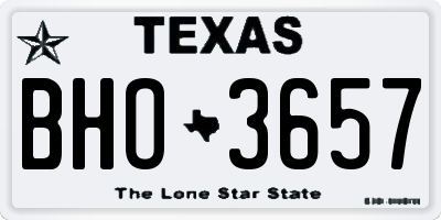TX license plate BHO3657