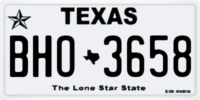 TX license plate BHO3658