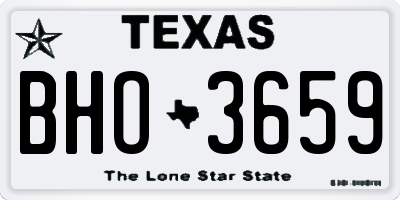 TX license plate BHO3659
