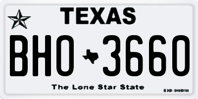 TX license plate BHO3660