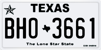 TX license plate BHO3661