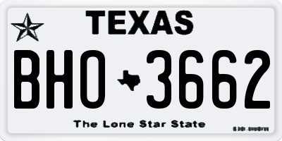 TX license plate BHO3662
