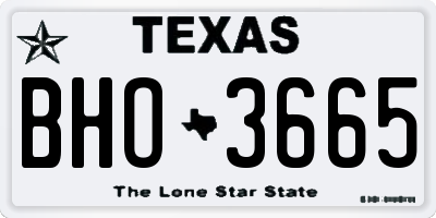 TX license plate BHO3665