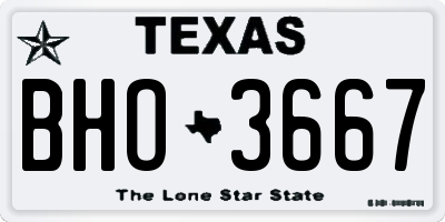 TX license plate BHO3667