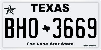 TX license plate BHO3669