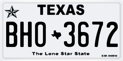TX license plate BHO3672