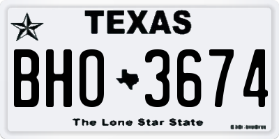 TX license plate BHO3674