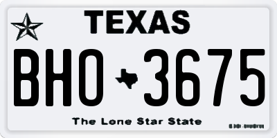 TX license plate BHO3675