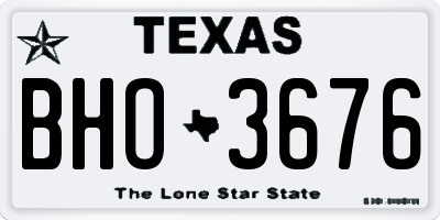 TX license plate BHO3676