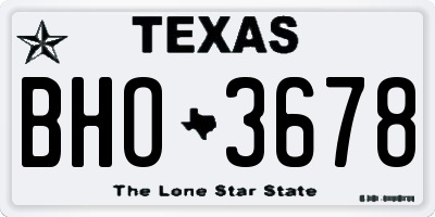 TX license plate BHO3678