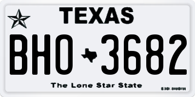 TX license plate BHO3682