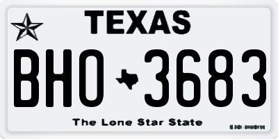 TX license plate BHO3683
