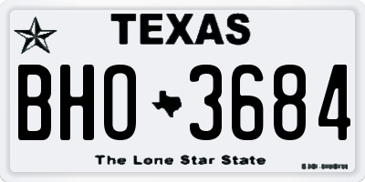 TX license plate BHO3684