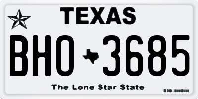 TX license plate BHO3685