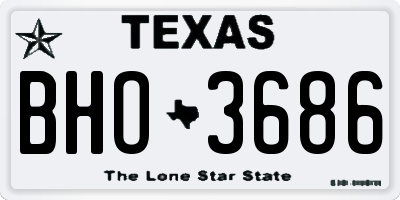 TX license plate BHO3686