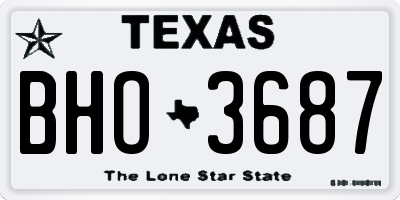 TX license plate BHO3687