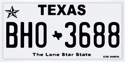 TX license plate BHO3688