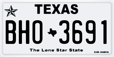 TX license plate BHO3691
