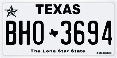 TX license plate BHO3694