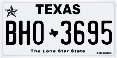 TX license plate BHO3695