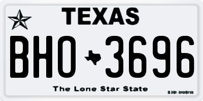 TX license plate BHO3696