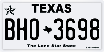 TX license plate BHO3698