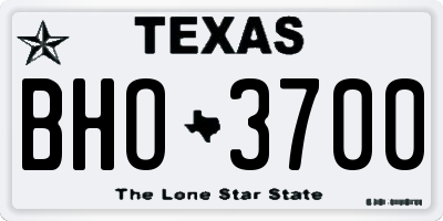 TX license plate BHO3700